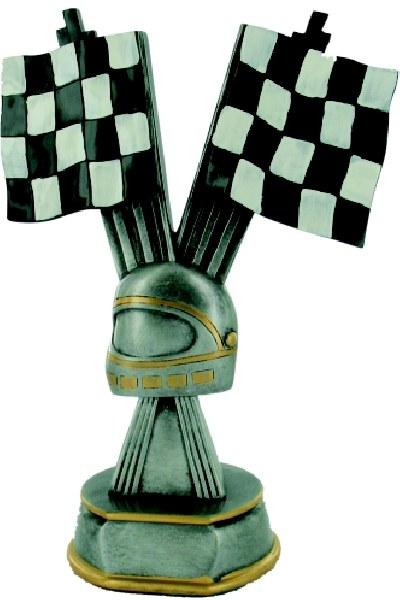 Checked Flags & Helmet Trophy