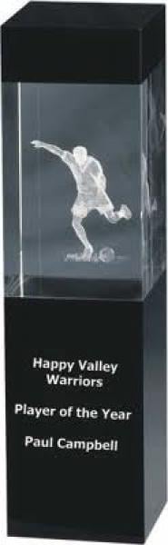 3D Crystal Football Trophy