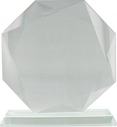Glass Diamond Cut Octagon Award