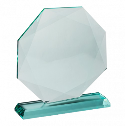Glass Diamond Cut Octagon Award