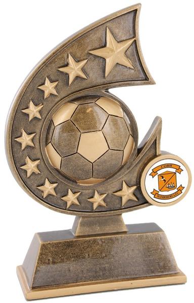 Soccer Ball Surrounded with Stars Trophy