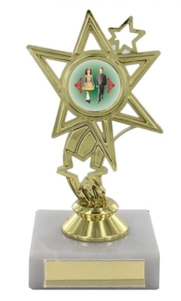 Gold Finish Star Design Trophy