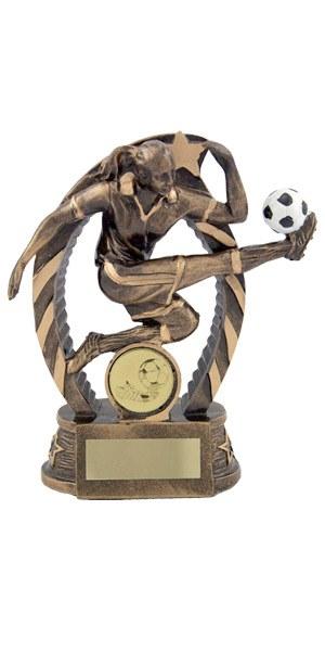 Bronze Female Football Trophy