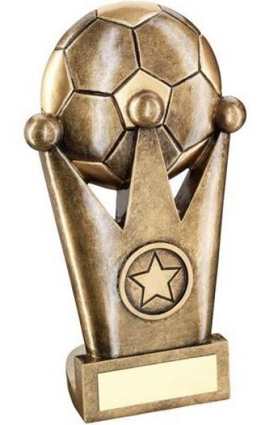 Bronze/Gold Football Crown Flatback Trophy