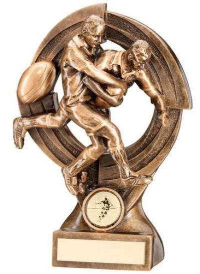 Bronze/Gold Rugby 'Quartz' Figure Trophy