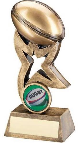 Bronze/Gold Rugby Oval/Stars Series Trophy