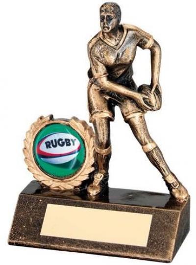 Bronze/Gold Resin Mini Female Rugby Trophy