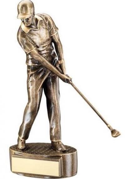 Bronze/Gold Male 'Mid Swing' Golfer Trophy