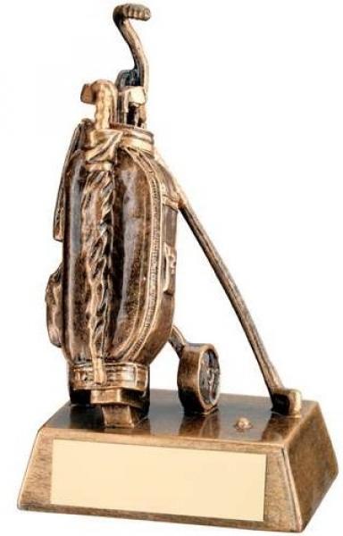 Bronze/Gold Deluxe Golf Bag Trophy