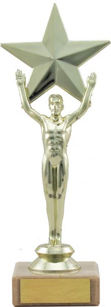 Gold Male Victor Statue with Star