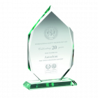 Premium Jade Glass Award in Wooden Presentation Box