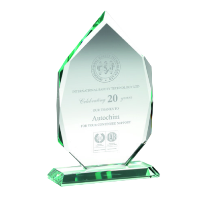 Premium Jade Glass Award in Wooden Presentation Box