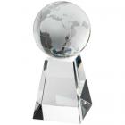 Clear/Frosted Glass Football On Base Award