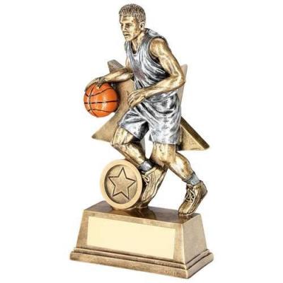 Male Basketball Figure with Star Backing