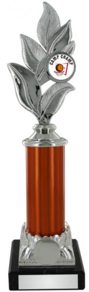 Leaf Design Trophy on Black Marble Base
