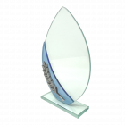 Oval Glass Award With Silver Wreath