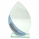 Oval Glass Award With Silver Wreath