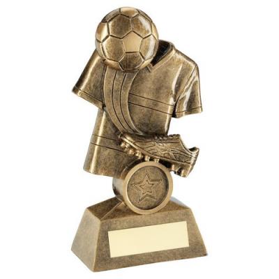 bronze/gold football and boot trophy