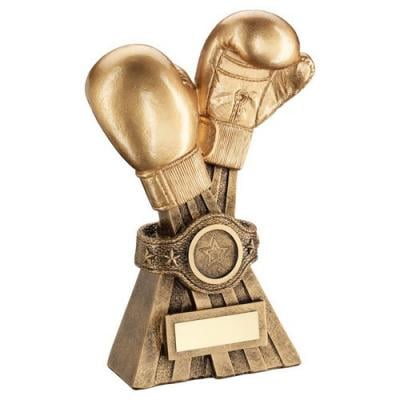 bronze/gold boxing gloves trophy