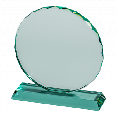 Jade Round Glass Plaque