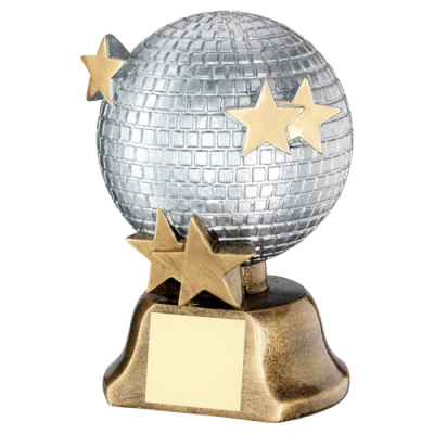 Silver Glitter Ball with Stars