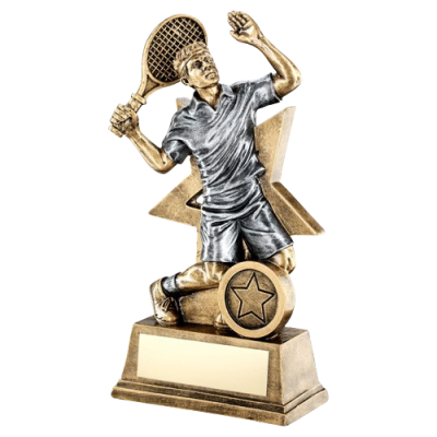 Male Tennis Figure with Star Backing