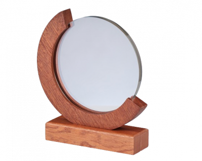 Circular Glass in Wooden Frame