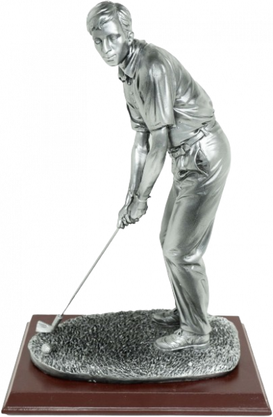 Silver Golfing Figurine