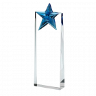 Clear Glass Wedge with Blue Glass Star