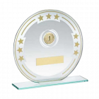 Jade Glass Round Plaque with Gold Detail