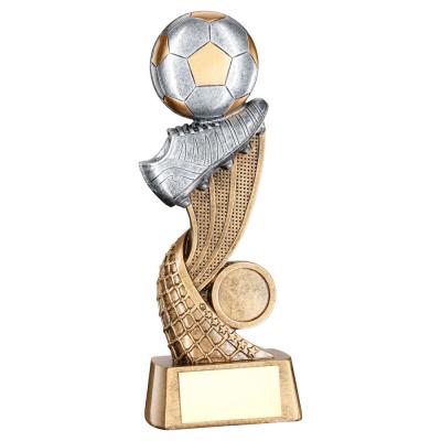 Football and Boot on Swoosh Net