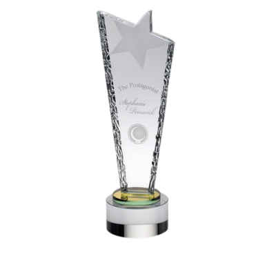 Clear Frosted Star Column with Yellow Collar