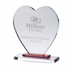 Clear Glass Heart with Red Stepped Base