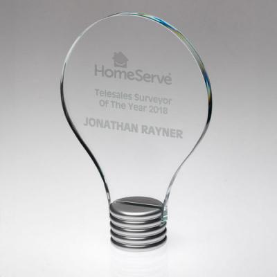 Clear Glass Lightbulb Plaque on Metal Screw Base