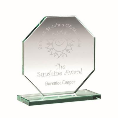 Jade Glass Octagon Plaque