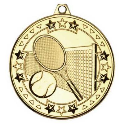 Tennis Tri Star Medal Gold