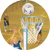 Netball Medal Centre Sticker