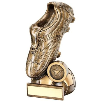 Bronze/Gold Football Boot On Half- Ball Base Trophy