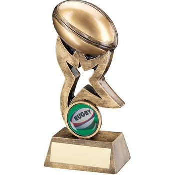 Bronze/Gold Rugby Oval/Stars Series Trophy