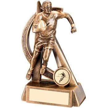 Bronze/Gold Rugby Figure On Ball Base Trophy