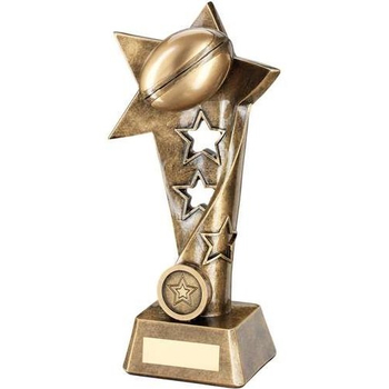 Bronze/Gold Rugby Twisted Star Column Trophy
