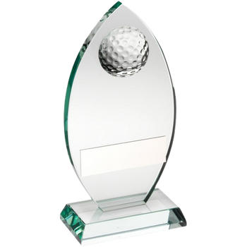 jade glass plaque with golf ball
