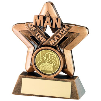 man of the match mini star trophy