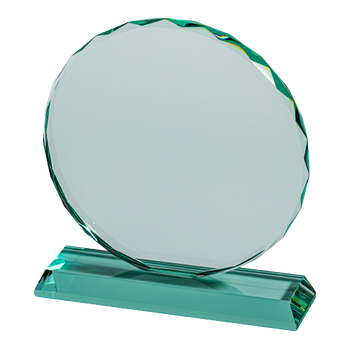 Jade Round Glass Plaque
