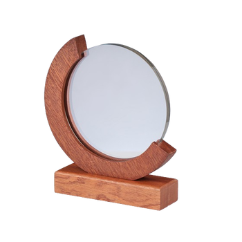 Circular Glass in Wooden Frame