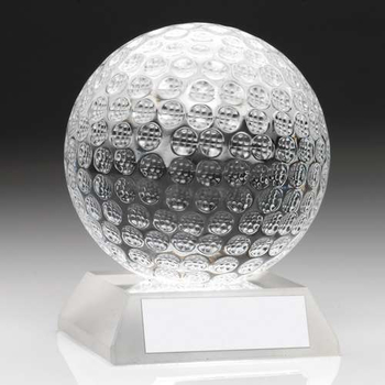 Clear Glass Golf Ball on Base