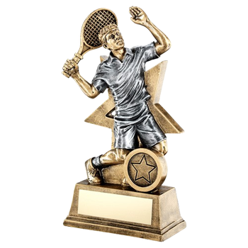 Male Tennis Figure with Star Backing
