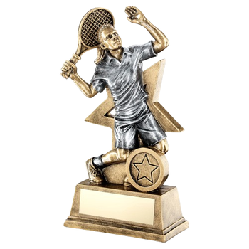Female Tennis Figure with Star Backing