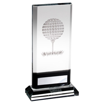 Clear/Black Golf Glass Plaque