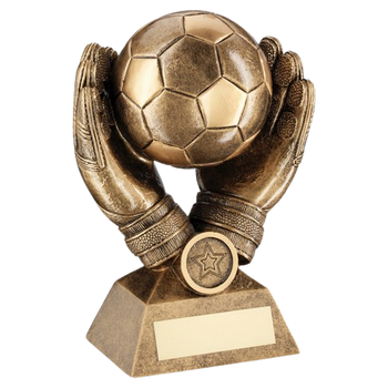 Football in Goalkeepers Gloves Trophy